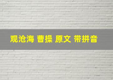 观沧海 曹操 原文 带拼音